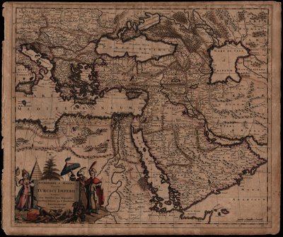 A Map of Turkish Possessions Including Egypt and Greece by Justus Danckerts